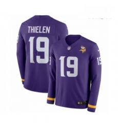 Mens Nike Minnesota Vikings 19 Adam Thielen Limited Purple Therma Long Sleeve NFL Jersey