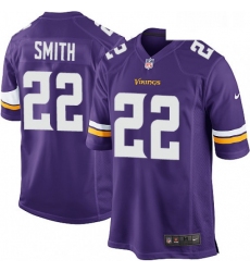 Mens Nike Minnesota Vikings 22 Harrison Smith Game Purple Team Color NFL Jersey