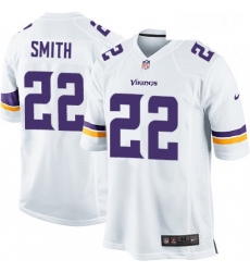 Mens Nike Minnesota Vikings 22 Harrison Smith Game White NFL Jersey