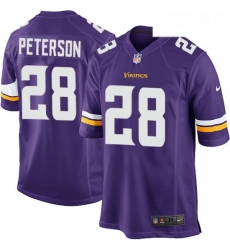 Mens Nike Minnesota Vikings 28 Adrian Peterson Game Purple Team Color NFL Jersey