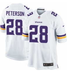 Mens Nike Minnesota Vikings 28 Adrian Peterson Game White NFL Jersey