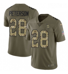 Mens Nike Minnesota Vikings 28 Adrian Peterson Limited OliveCamo 2017 Salute to Service NFL Jersey
