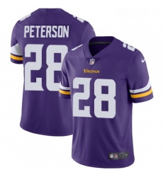 Mens Nike Minnesota Vikings 28 Adrian Peterson Purple Team Color Vapor Untouchable Limited Player NFL Jersey