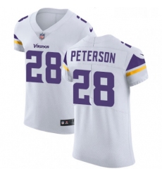 Mens Nike Minnesota Vikings 28 Adrian Peterson White Vapor Untouchable Elite Player NFL Jersey