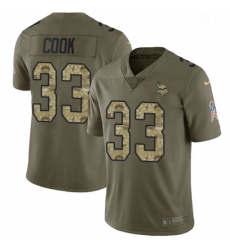 Mens Nike Minnesota Vikings 33 Dalvin Cook Limited OliveCamo 2017 Salute to Service NFL Jersey