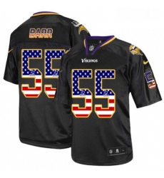 Mens Nike Minnesota Vikings 55 Anthony Barr Elite Black USA Flag Fashion NFL Jersey