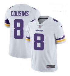 Mens Nike Minnesota Vikings 8 Kirk Cousins White Vapor Untouchable Limited Player NFL Jersey