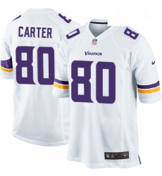 Mens Nike Minnesota Vikings 80 Cris Carter Game White NFL Jersey