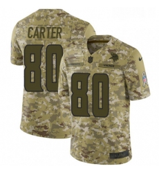 Mens Nike Minnesota Vikings 80 Cris Carter Limited Camo 2018 Salute to Service NFL Jersey
