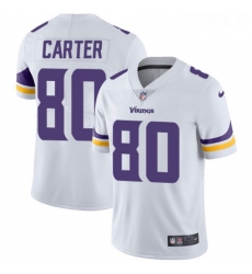 Mens Nike Minnesota Vikings 80 Cris Carter White Vapor Untouchable Limited Player NFL Jersey