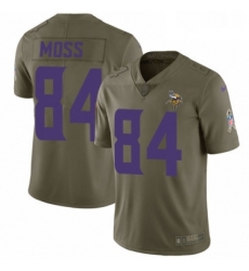 Mens Nike Minnesota Vikings 84 Randy Moss Limited Olive 2017 Salute to Service NFL Jersey