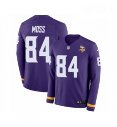 Mens Nike Minnesota Vikings 84 Randy Moss Limited Purple Therma Long Sleeve NFL Jersey