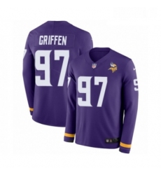 Mens Nike Minnesota Vikings 97 Everson Griffen Limited Purple Therma Long Sleeve NFL Jersey