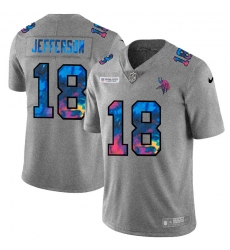 Minnesota Vikings 18 Justin Jefferson Men Nike Multi Color 2020 NFL Crucial Catch NFL Jersey Greyheather