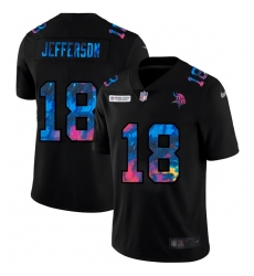 Minnesota Vikings 18 Justin Jefferson Men Nike Multi Color Black 2020 NFL Crucial Catch Vapor Untouchable Limited Jersey