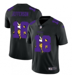 Minnesota Vikings 18 Justin Jefferson Men Nike Team Logo Dual Overlap Limited NFL Jersey Black