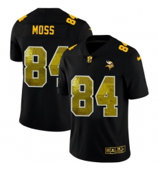 Minnesota Vikings 84 Randy Moss Men Black Nike Golden Sequin Vapor Limited NFL Jersey