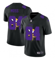 Minnesota Vikings 84 Randy Moss Men Nike Team Logo Dual Overlap Limited NFL Jersey Black