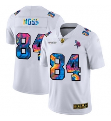 Minnesota Vikings 84 Randy Moss Men White Nike Multi Color 2020 NFL Crucial Catch Limited NFL Jersey