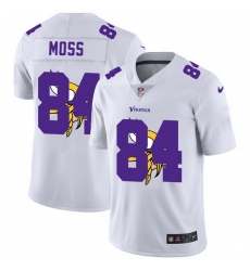 Minnesota Vikings 84 Randy Moss White Men Nike Team Logo Dual Overlap Limited NFL Jersey