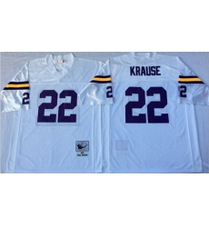 Mitchell&Ness Vikings 22 Paul Krause White Throwback Stitched NFL Jersey