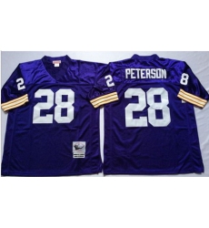 Mitchell&Ness Vikings 28 Adrian Peterson Purple Throwback Stitched NFL Jersey