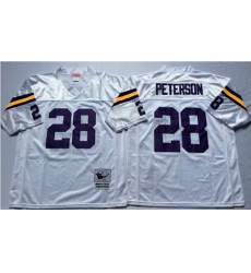 Mitchell&Ness Vikings 28 Adrian Peterson White Throwback Stitched NFL Jersey