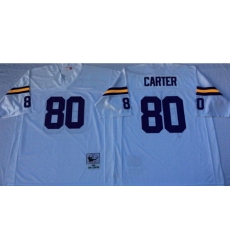 Mitchell&Ness Vikings 80 Cris Carter White Throwback Stitched NFL Jersey