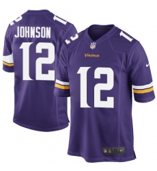 Nike Minnesota Vikings #12 Charles Johnson Purple Team Color Mens Stitched NFL Elite Jersey