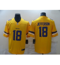 Nike Minnesota Vikings 18 Justin Jefferson Yellow Inverted Legend Limited Jersey