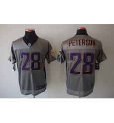 Nike Minnesota Vikings 28 Adrian Peterson Grey Elite Shadow NFL Jersey