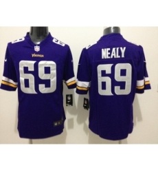 Nike Minnesota Vikings 69 Spencer Nealy Purple Game NFL Jersey