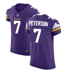 Nike Minnesota Vikings 7 Patrick Peterson Purple Team Color Men Stitched NFL Vapor Untouchable Elite Jersey