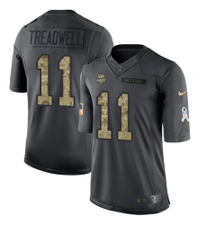 Nike Vikings #11 Laquon Treadwell Black Mens Stitched NFL Limited 2016 Salute To Service Jersey