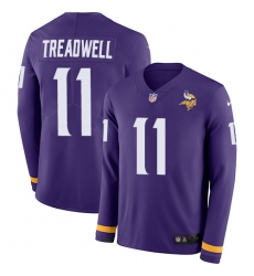 Nike Vikings #11 Laquon Treadwell Purple Team Color Men Stitched NFL Limited Therma Long Sleeve Jersey