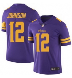 Nike Vikings #12 Charles Johnson Purple Mens Stitched NFL Limited Rush Jersey