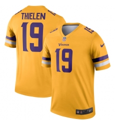 Nike Vikings 19 Adam Thielen Gold Inverted Legend Jersey