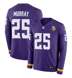 Nike Vikings #25 Latavius Murray Purple Team Color Men Stitched NFL Limited Therma Long Sleeve Jersey