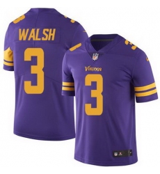 Nike Vikings #3 Blair Walsh Purple Mens Stitched NFL Limited Rush Jersey
