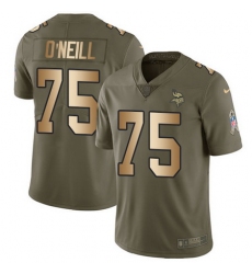 Nike Vikings #75 Brian O Neill Olive Gold Mens Stitched NFL Limited 2017 Salute To Service Jersey