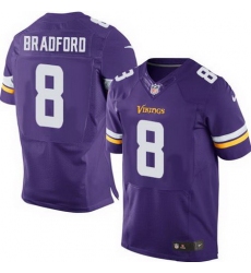 Nike Vikings #8 Sam Bradford Purple Team Color Men Stitched NFL Elite Jersey