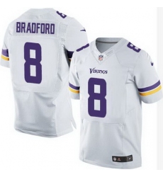 Nike Vikings #8 Sam Bradford White Men Stitched NFL Elite Jersey