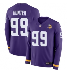 Nike Vikings #99 Danielle Hunter Purple Team Color Men Stitched NFL Limited Therma Long Sleeve Jersey