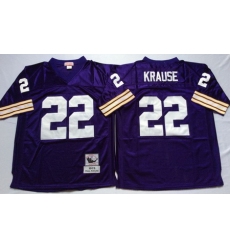 Vikings 22 Paul Krause Purple Throwback Jersey
