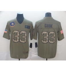 Vikings 33 Dalvin Cook 2019 Olive Camo Salute To Service Limited Jersey