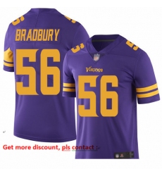 Vikings 56 Garrett Bradbury Purple Men Stitched Football Limited Rush Jersey