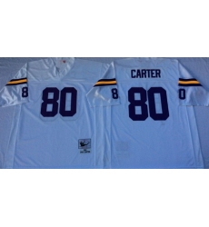 Vikings 80 Cris Carter White Throwback Jersey