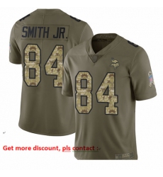 Vikings 84 Irv Smith Jr  Olive Camo Men Stitched Football Limited 2017 Salute To Service Jersey