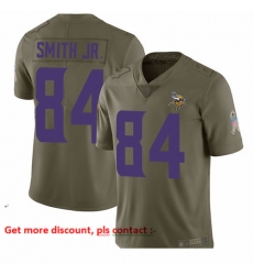 Vikings 84 Irv Smith Jr  Olive Men Stitched Football Limited 2017 Salute To Service Jersey