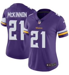 Nike Vikings #21 Jerick McKinnon Purple Team Color Womens Stitched NFL Vapor Untouchable Limited Jersey